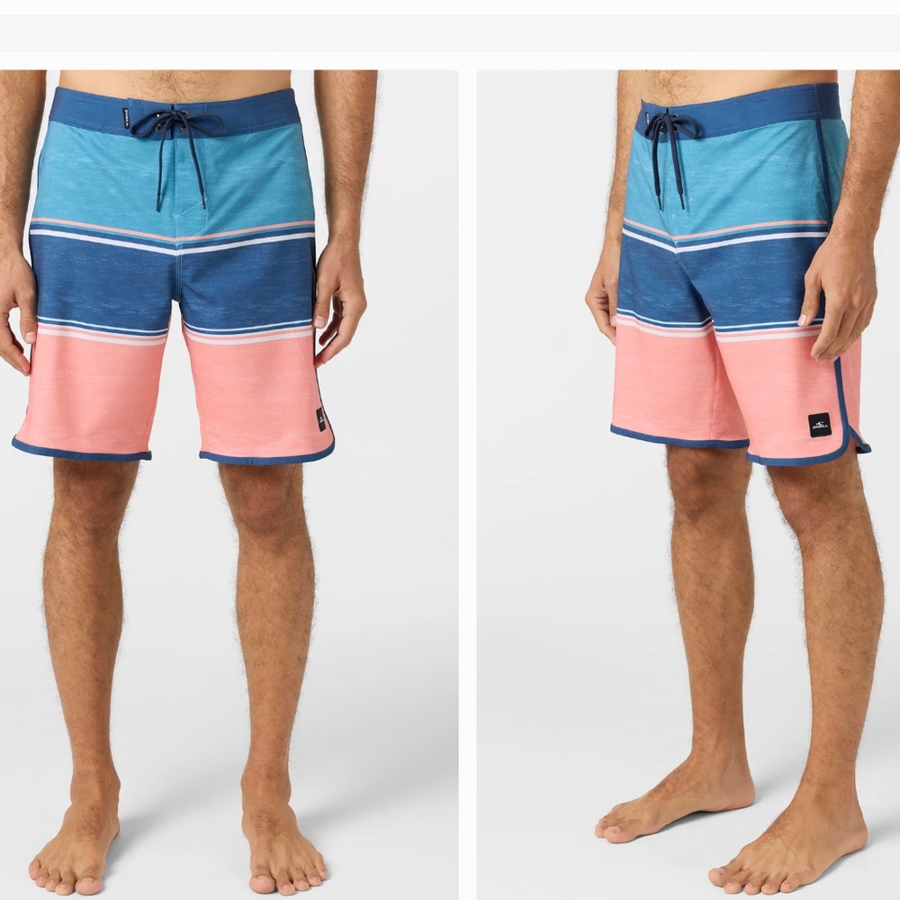 O'Neill Lennox Scallop 19" HyperDry Stretch Swim Trucks Board Shorts Mens 30 NEW
